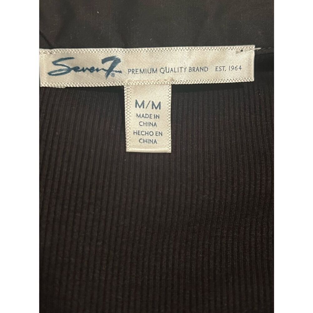 Seven7 Mixed Media Puff Sleeve Henley Medium NWT - Picture 5 of 9